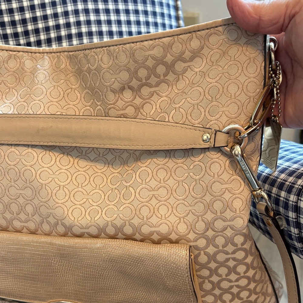 Coach Tan Signature Canvas Shoulder Bag - Picture 4 of 9